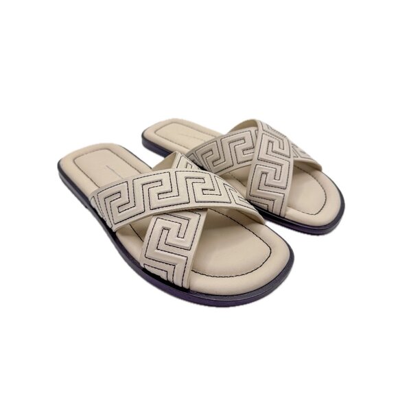 Versace Off White Motif Sandals Size 41 - Picture 13 of 16